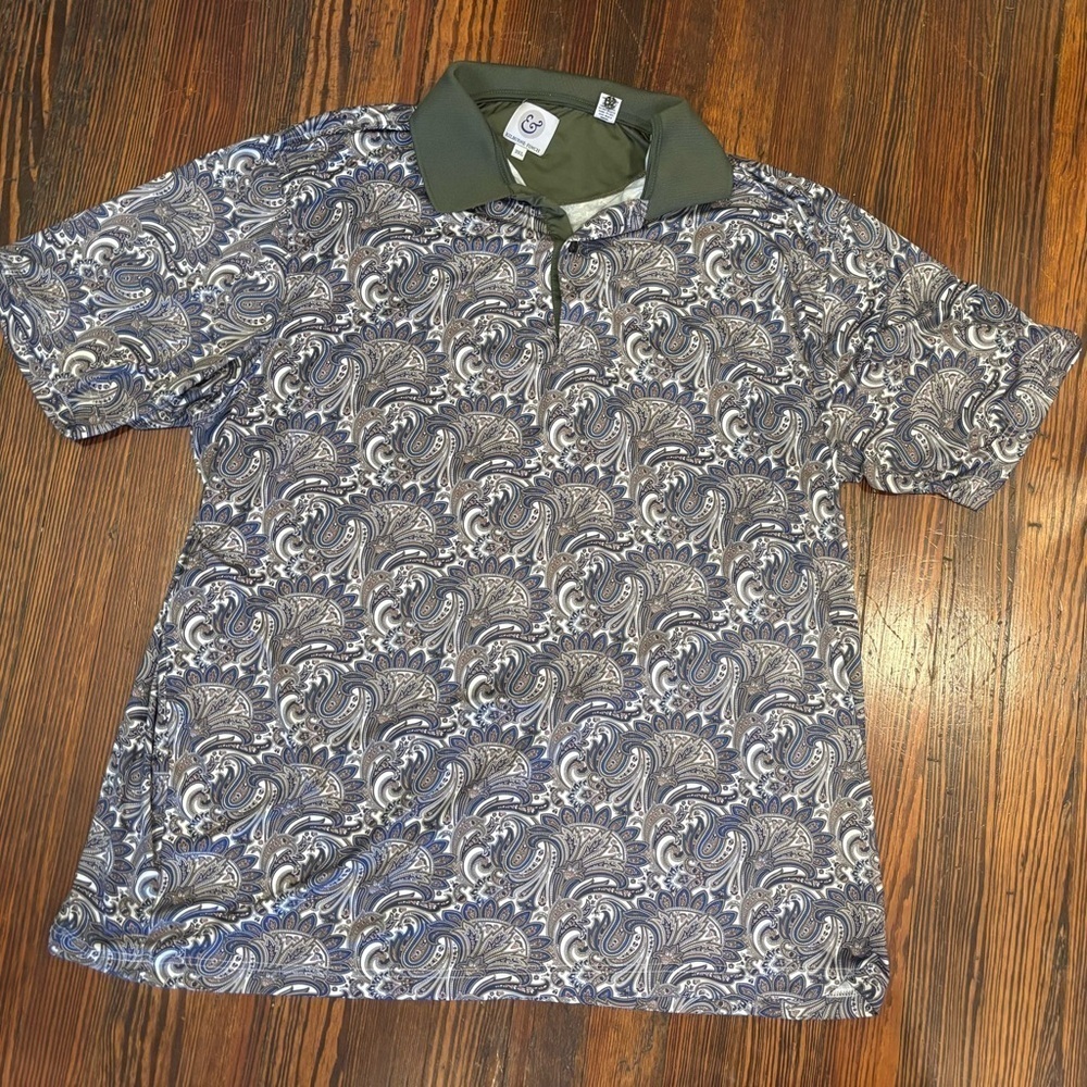 Kilburne Finch Men’s Paisley Polo Short Sleeve Sz 3xl